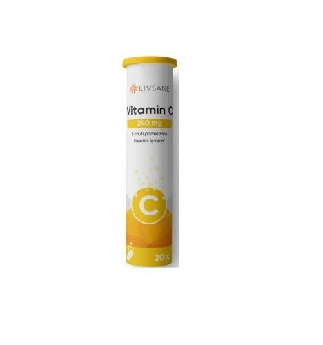 LIVSANE Šumivé tablety CZ Vitamin C pomeranč 20ks